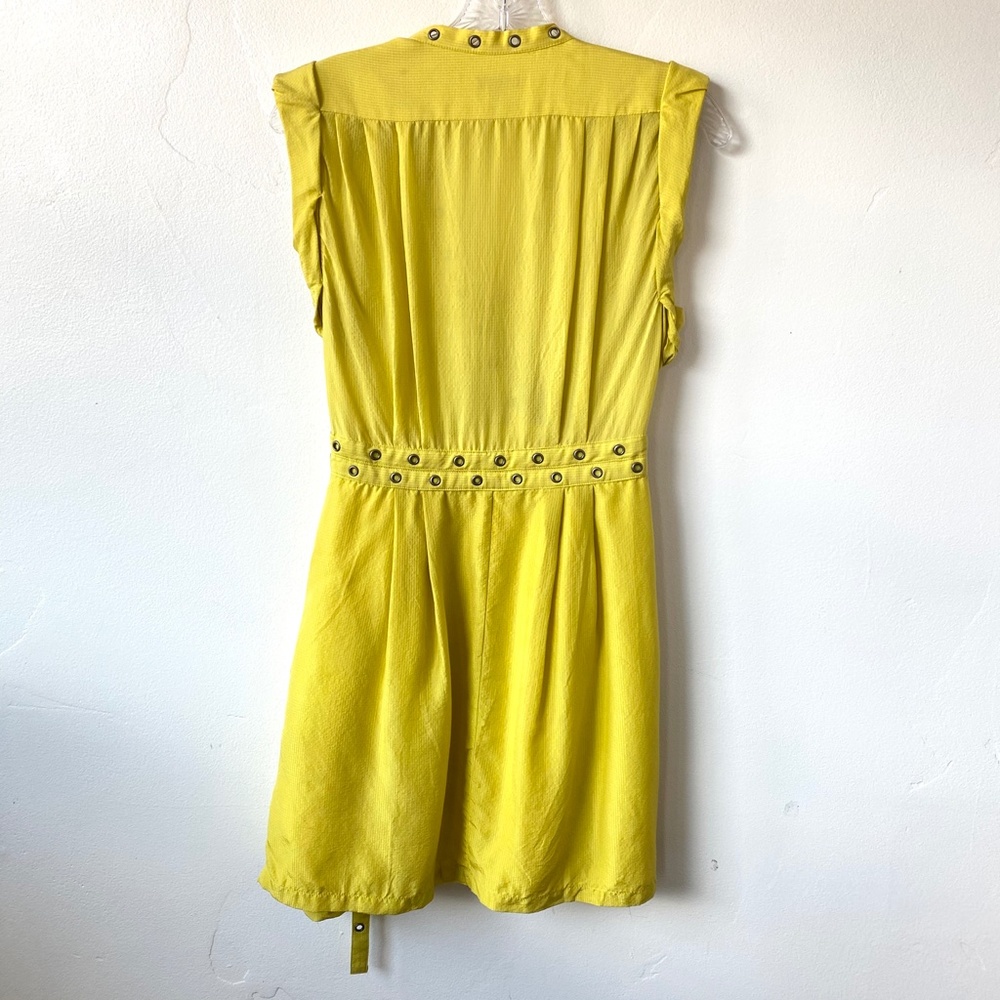 Nanette Lepore Yellow Silk Wind Swept Wrap Dress - Picture 8 of 15